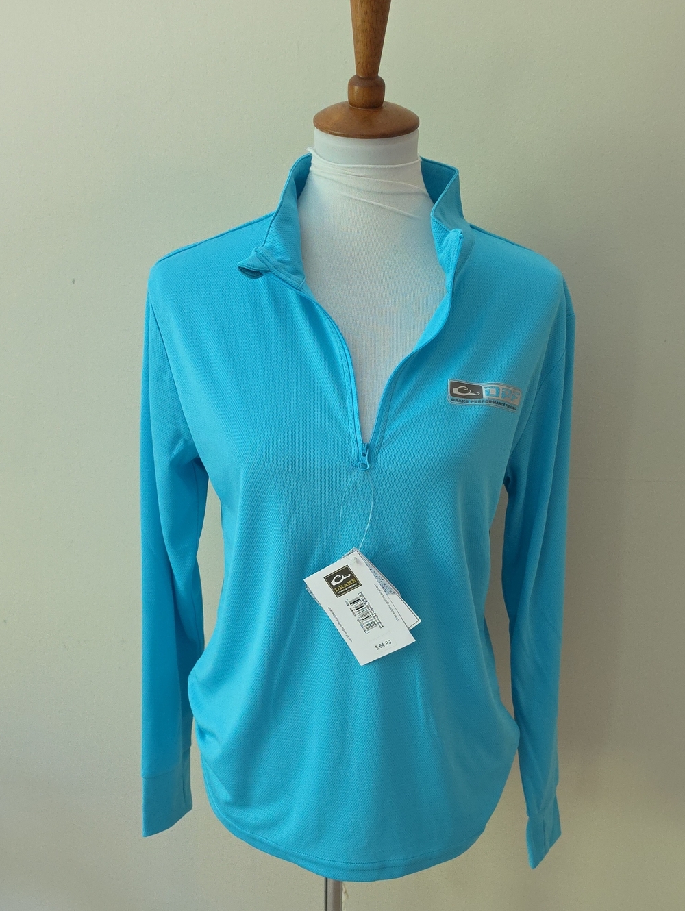 Drake Carve Designs Women's Blue Atoll Aqua  Quarter-Zip Performance Top